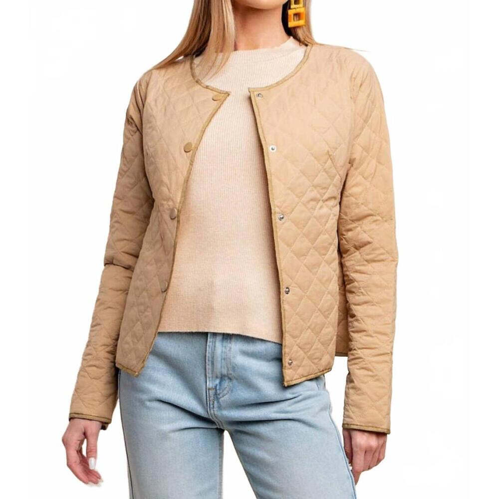 NEW KORI gia quilted liner jacket in caramel